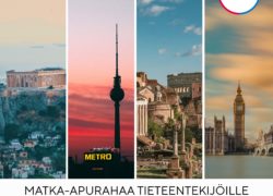 Ruutu on jaettu neljään kaistaleeseen joissa jokaisessa on kuva eri kaupungista. Ateena, Berliini, Rooma, Lontoo.