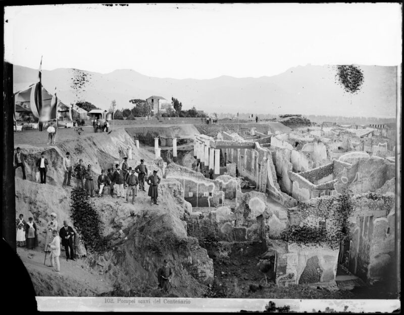 Foto degli scavi di Pompei dell'Ottocento