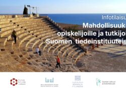 Mainoskuva instituuttien yliopistoinfoon, kuva Kyprokselta.